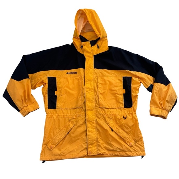 COLUMBIA Vintage Sportswear Yellow & Black Zip Up Jacket XL west ridge - Picture 1 of 12